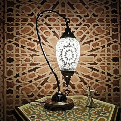 Silent Swan — Mosaic Glass Table Lamp | Art Deco Style
