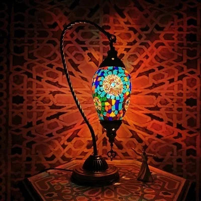Silent Swan — Mosaic Glass Table Lamp | Art Deco Style