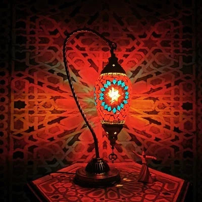 Silent Swan — Mosaic Glass Table Lamp | Art Deco Style