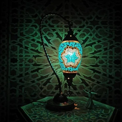 Silent Swan — Mosaic Glass Table Lamp | Art Deco Style