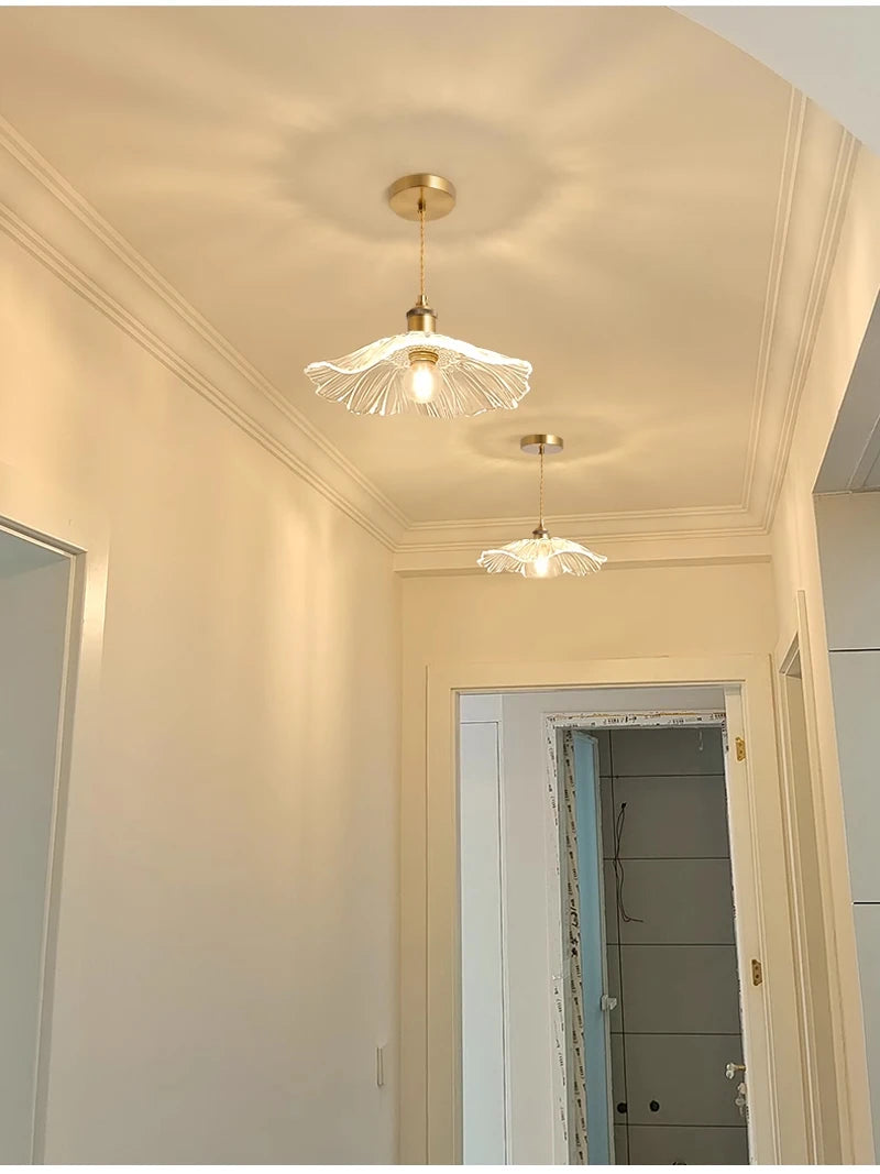 Petal Drop — Vintage Flower Glass Pendant Lamp