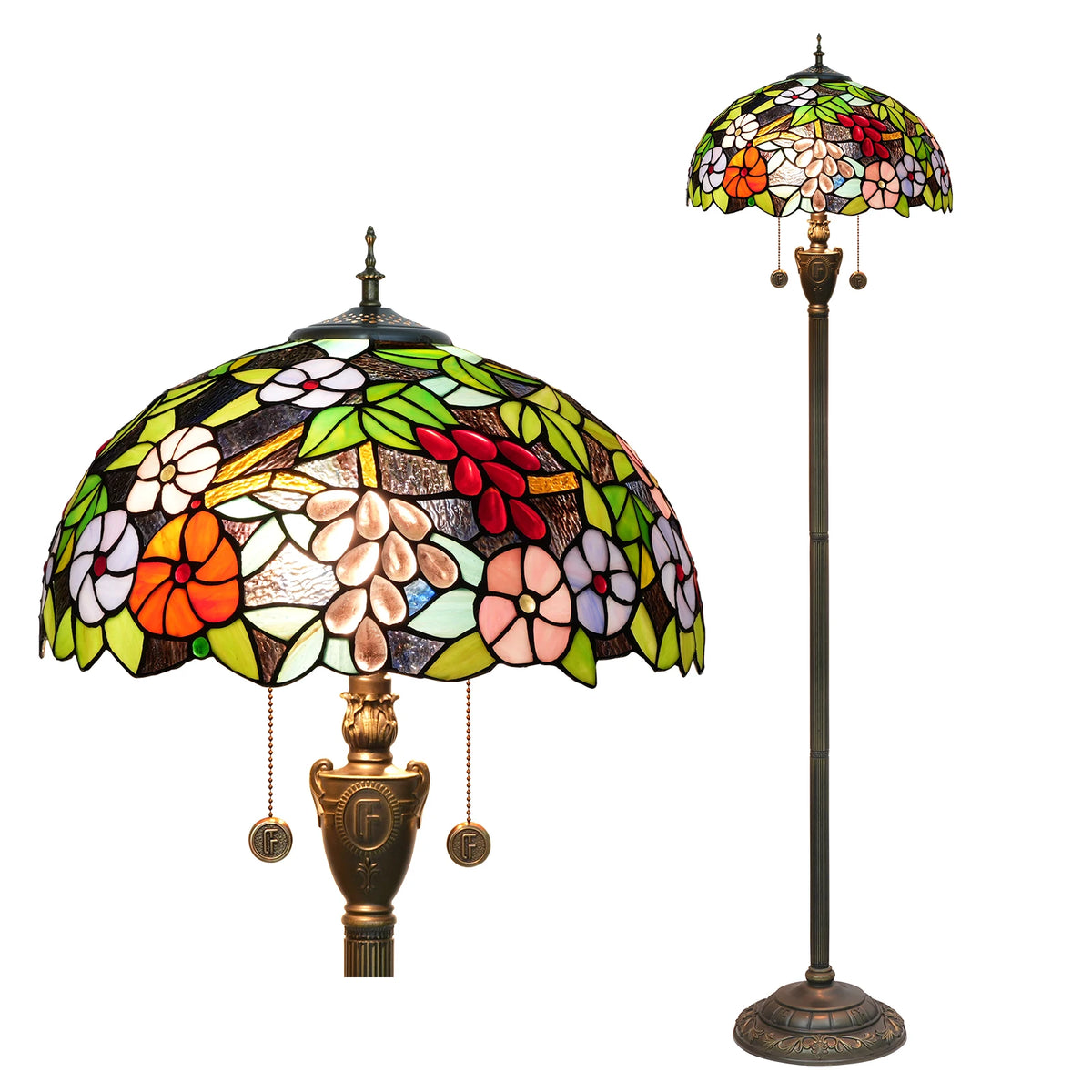 Amber Grove — Mosaic Stained Glass Floor Lamp | Tiffany Style