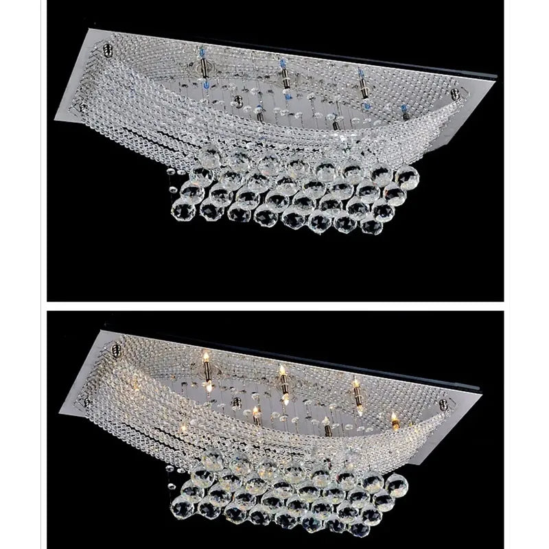 Crystal Rain — Rectangular K9 Crystal Chandelier