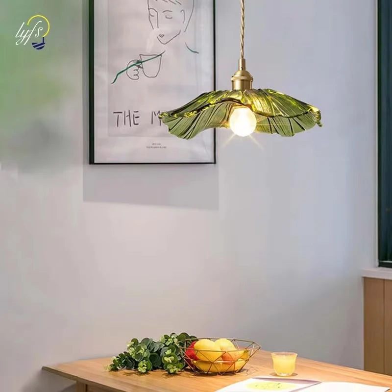 Petal Drop — Vintage Flower Glass Pendant Lamp