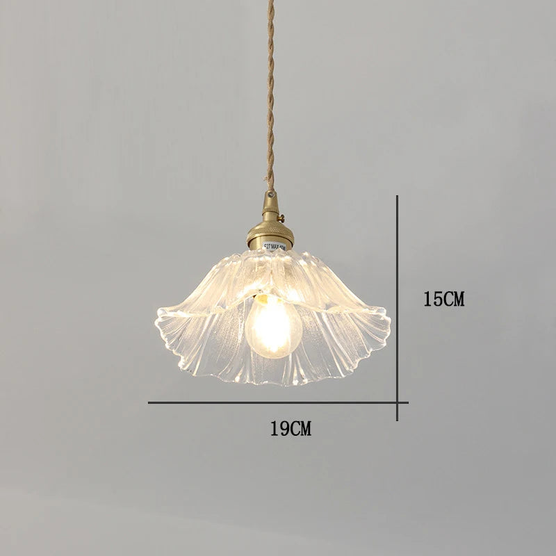 Petal Drop — Vintage Flower Glass Pendant Lamp