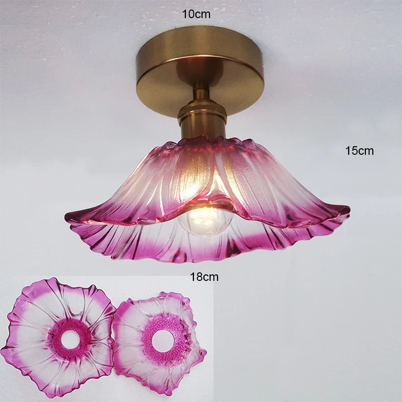 Petal Drop — Vintage Flower Glass Pendant Lamp