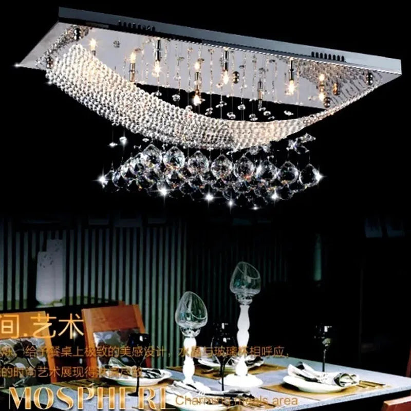 Crystal Rain — Rectangular K9 Crystal Chandelier