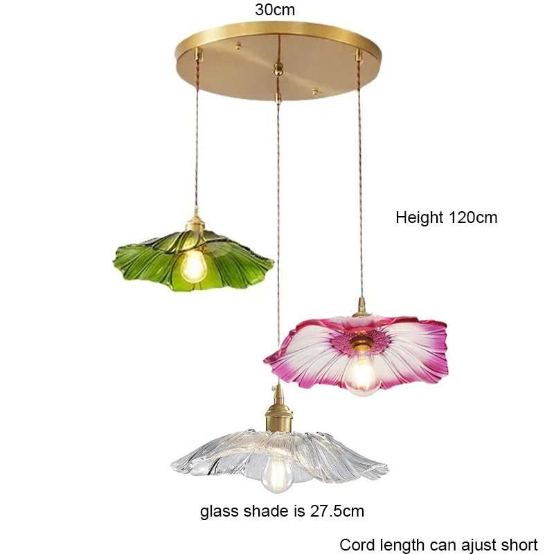 Petal Drop — Vintage Flower Glass Pendant Lamp