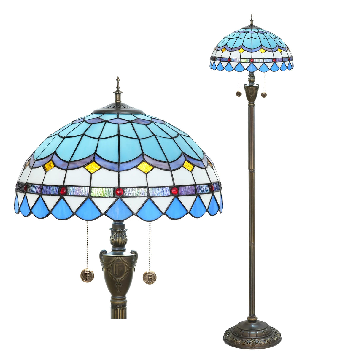 Amber Grove — Mosaic Stained Glass Floor Lamp | Tiffany Style