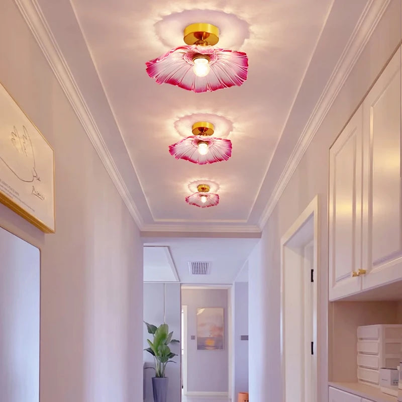 Petal Drop — Vintage Flower Glass Pendant Lamp