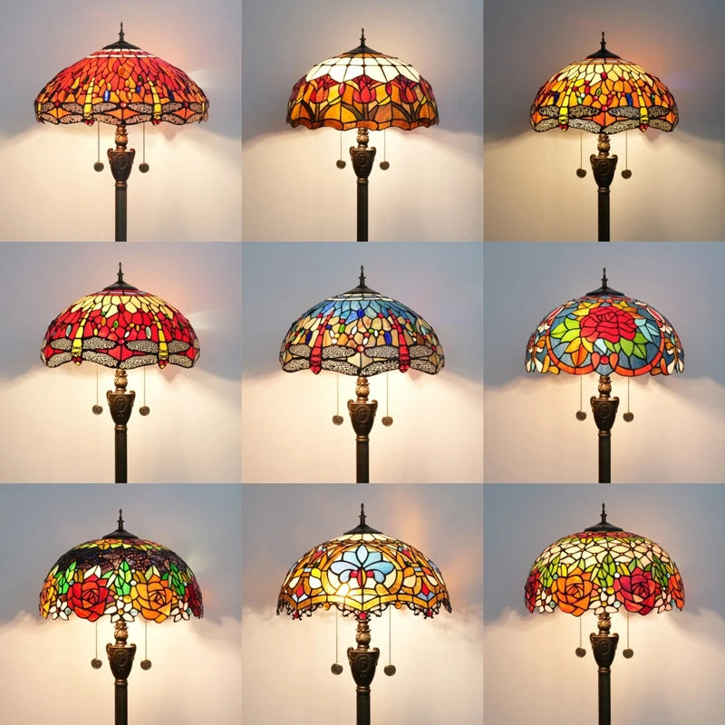 Amber Grove — Mosaic Stained Glass Floor Lamp | Tiffany Style