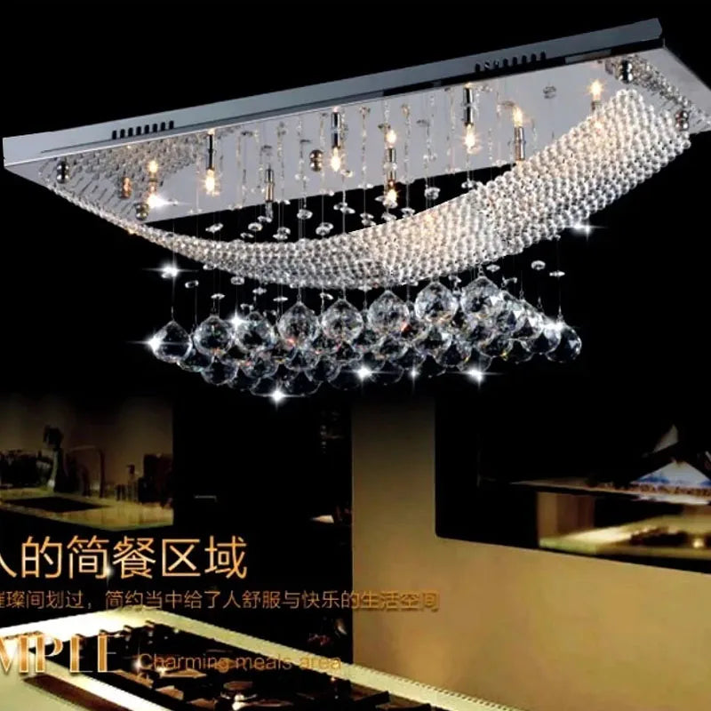 Crystal Rain — Rectangular K9 Crystal Chandelier