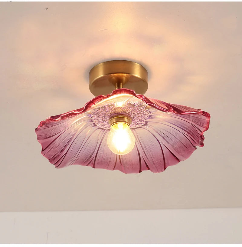 Petal Drop — Vintage Flower Glass Pendant Lamp