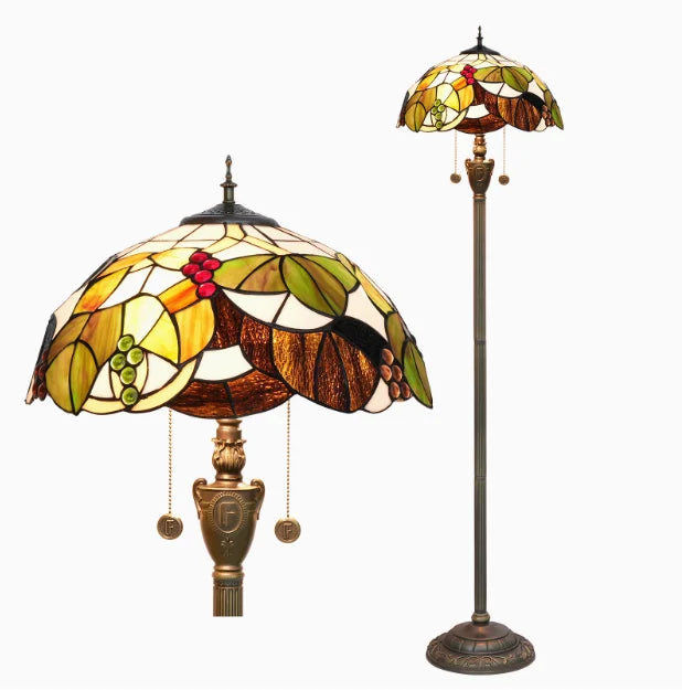 Amber Grove — Mosaic Stained Glass Floor Lamp | Tiffany Style