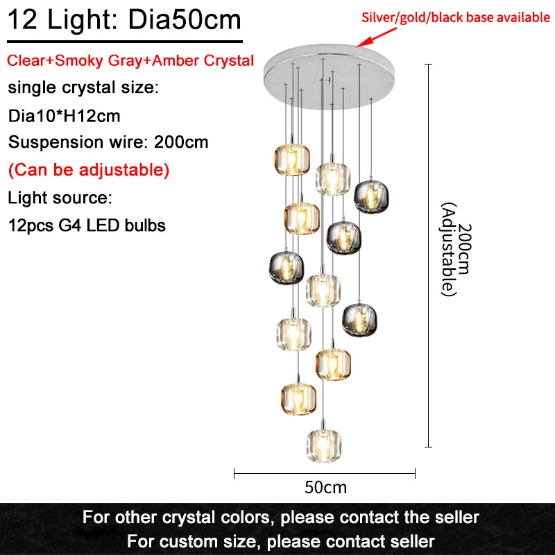 Constellation Drop — K9 Crystal Cluster Chandelier