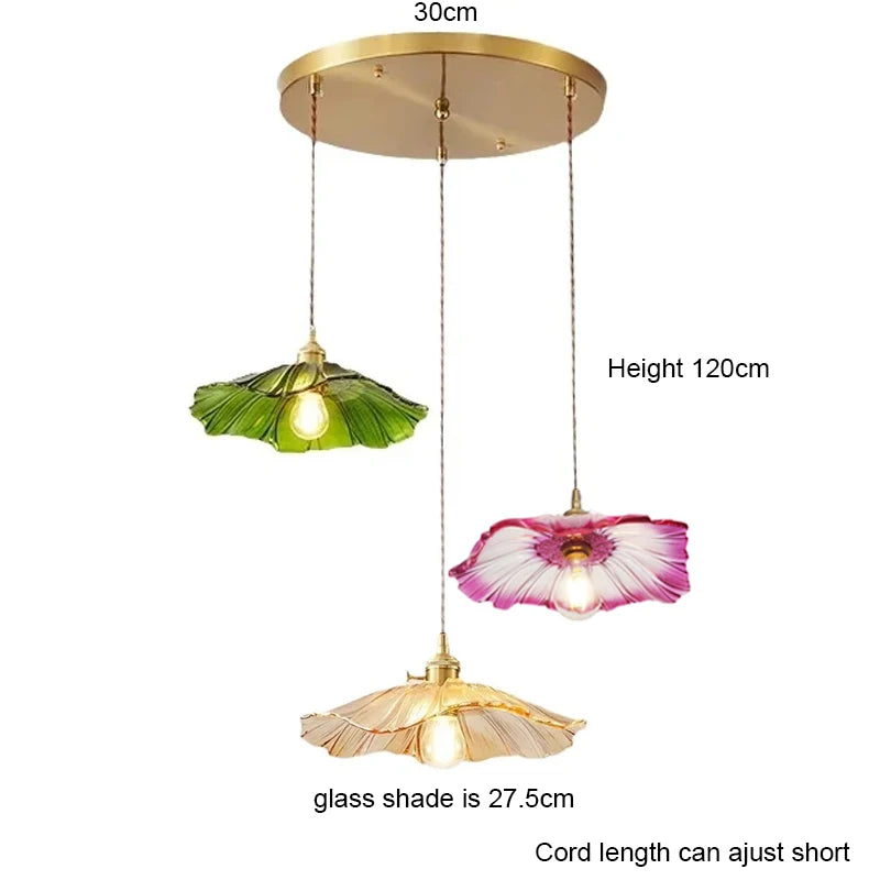 Petal Drop — Vintage Flower Glass Pendant Lamp