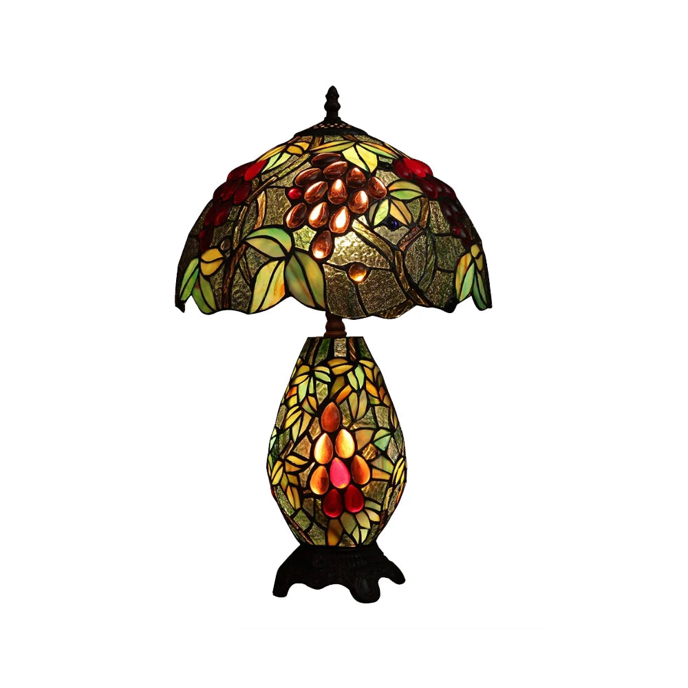 Nile Vineyard — Mosaic Stained Glass Table Lamp | Tiffany Style Vintage Grape Design