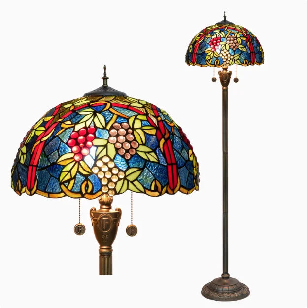 Amber Grove — Mosaic Stained Glass Floor Lamp | Tiffany Style