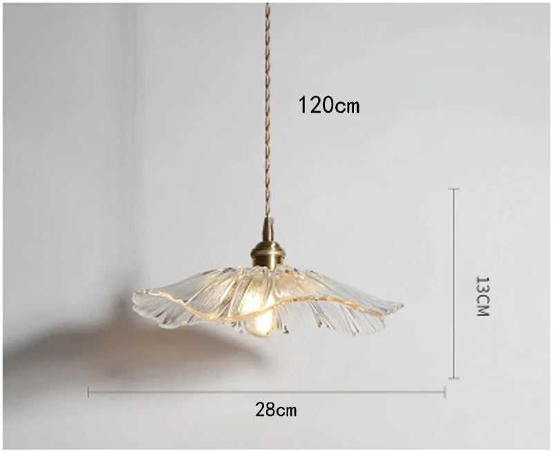 Petal Drop — Vintage Flower Glass Pendant Lamp