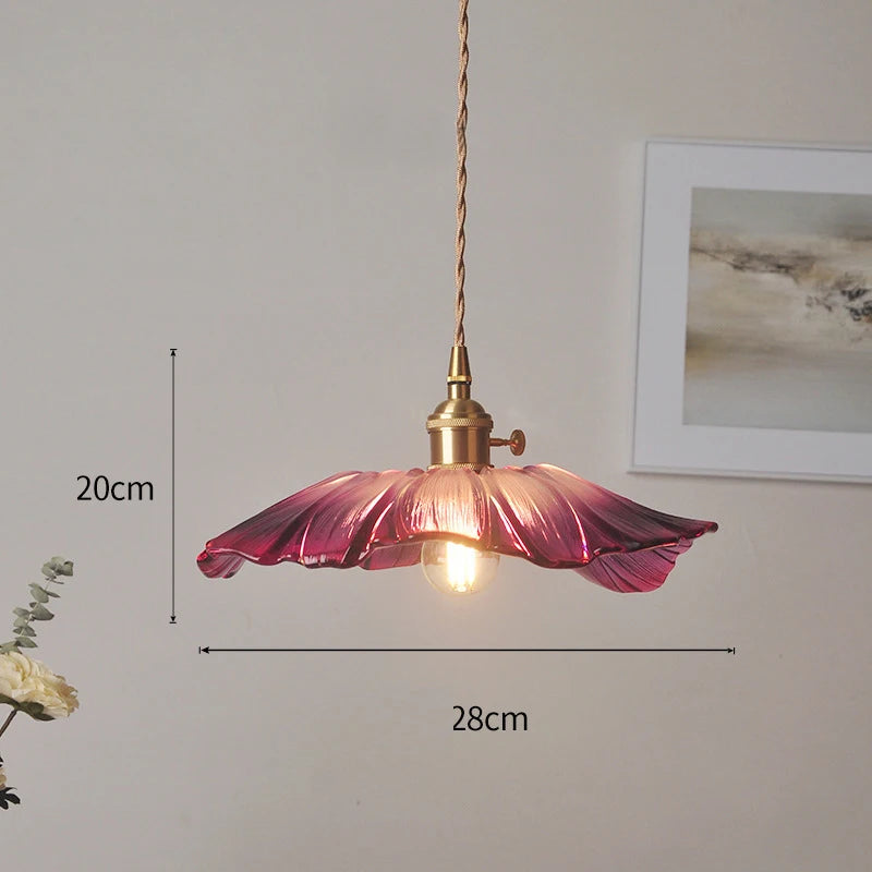 Petal Drop — Vintage Flower Glass Pendant Lamp
