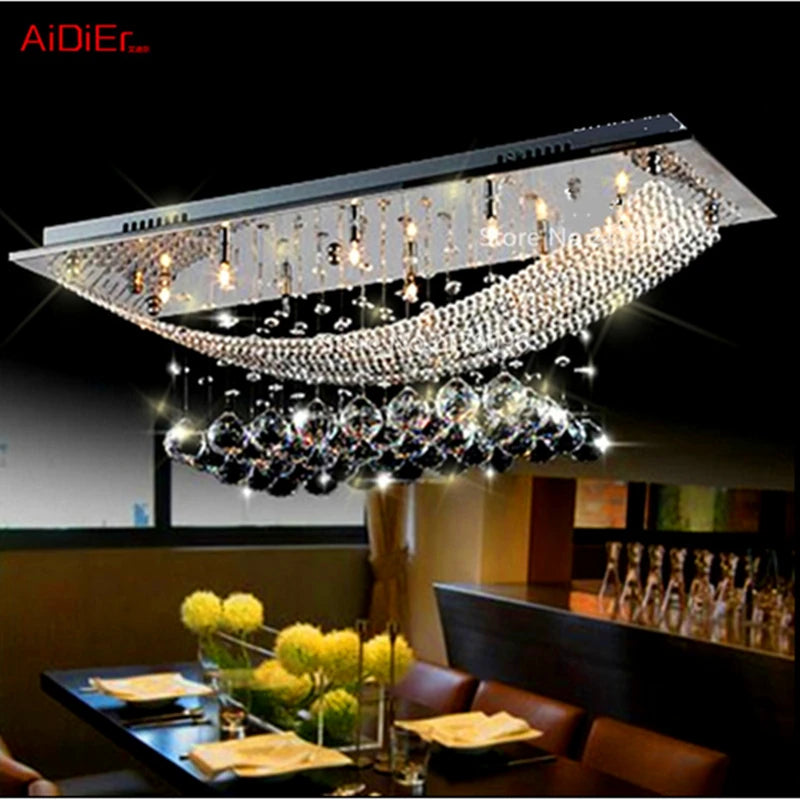 Crystal Rain — Rectangular K9 Crystal Chandelier