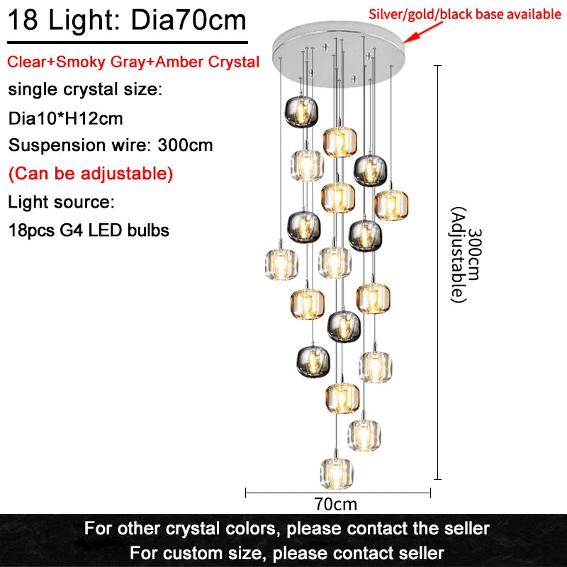 Constellation Drop — K9 Crystal Cluster Chandelier