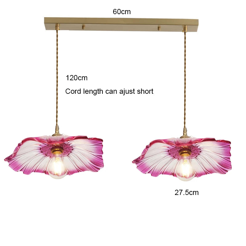 Petal Drop — Vintage Flower Glass Pendant Lamp