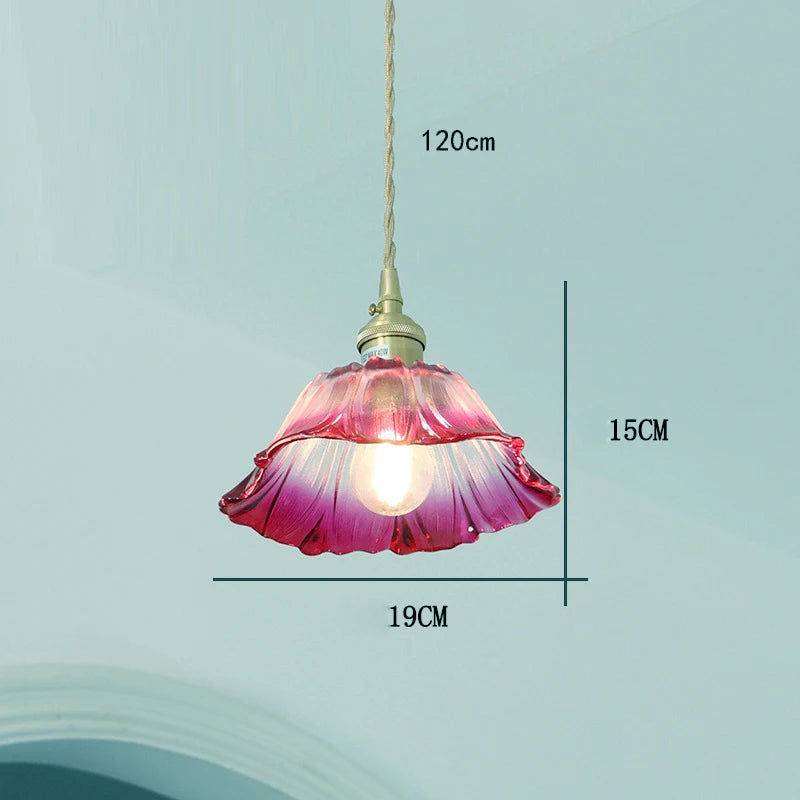 Petal Drop — Vintage Flower Glass Pendant Lamp