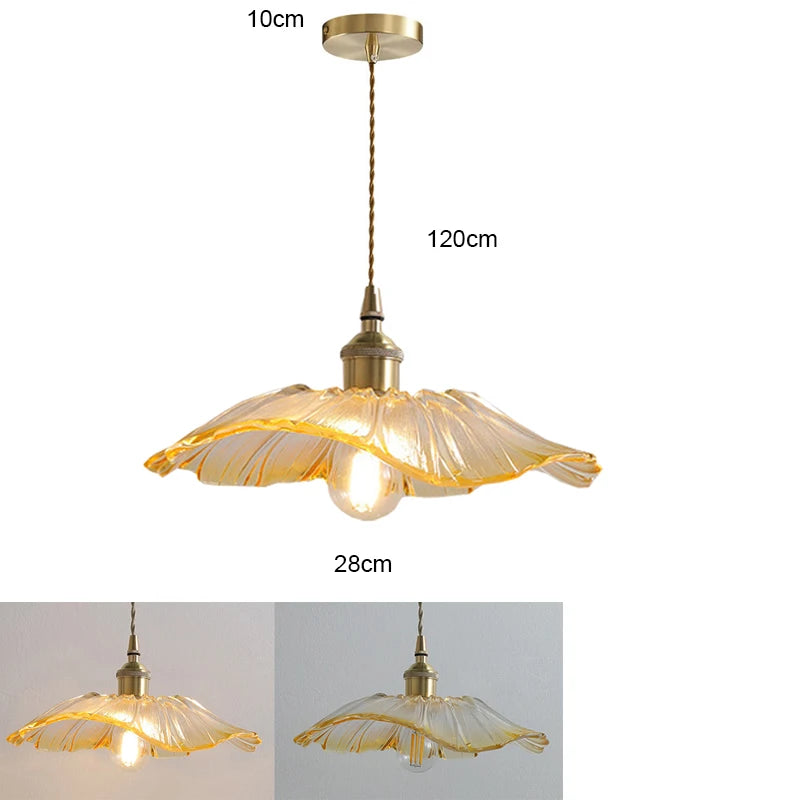 Petal Drop — Vintage Flower Glass Pendant Lamp
