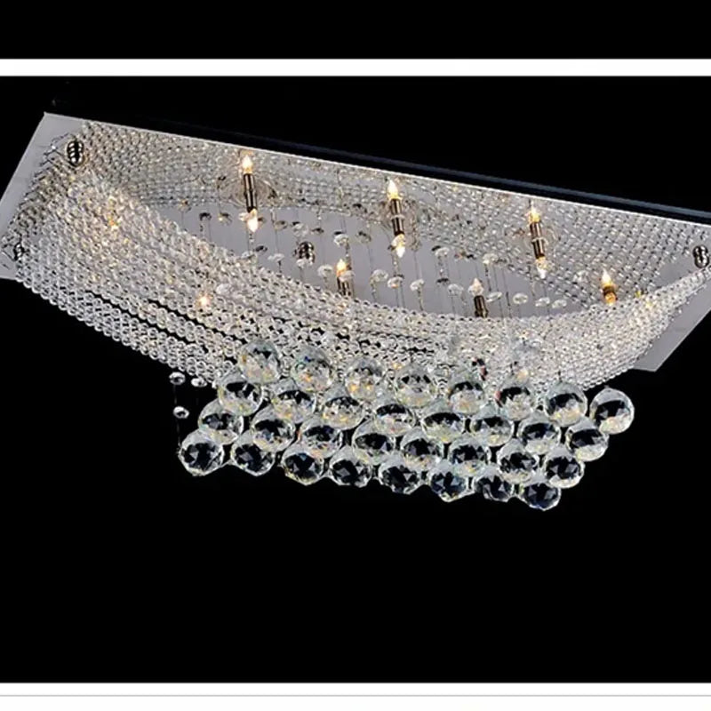 Crystal Rain — Rectangular K9 Crystal Chandelier