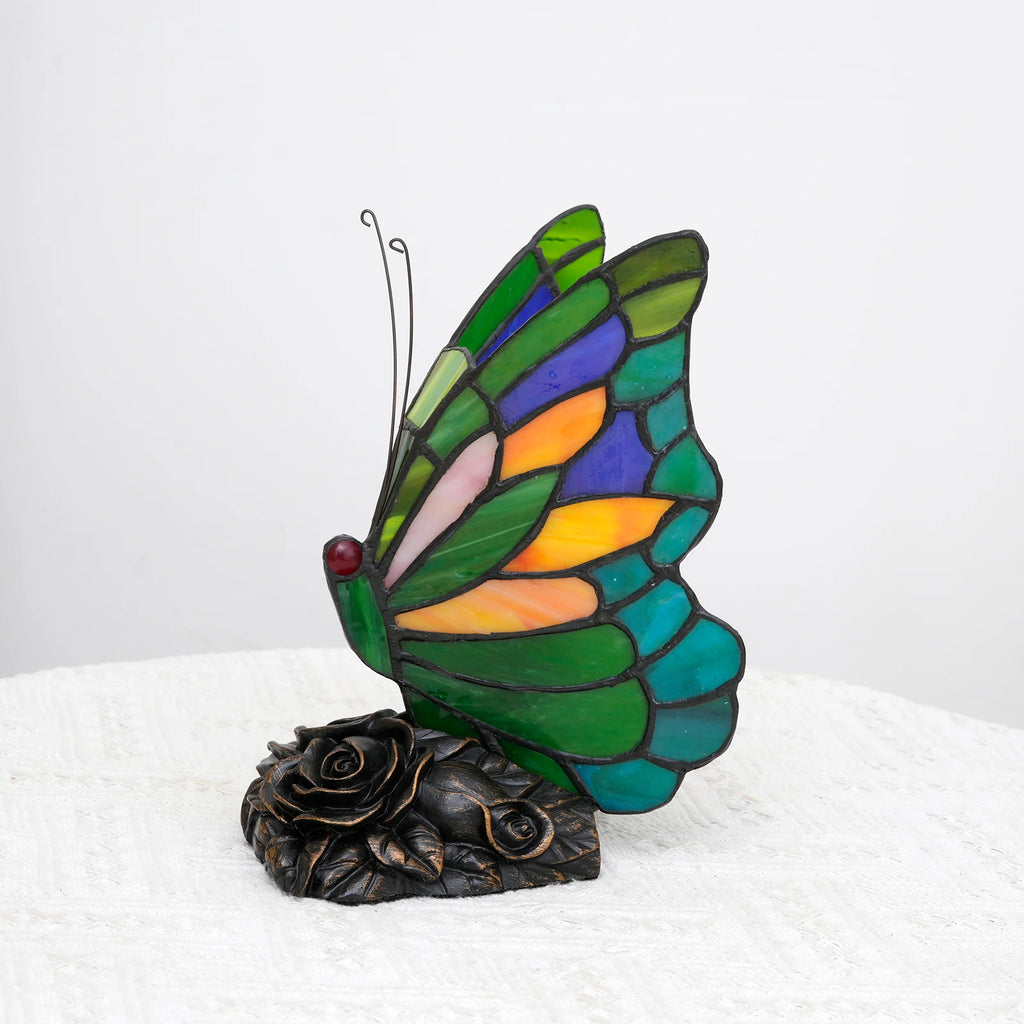 Garden Metamorphosis — Butterfly Stained Glass Table Lamp | Tiffany Style