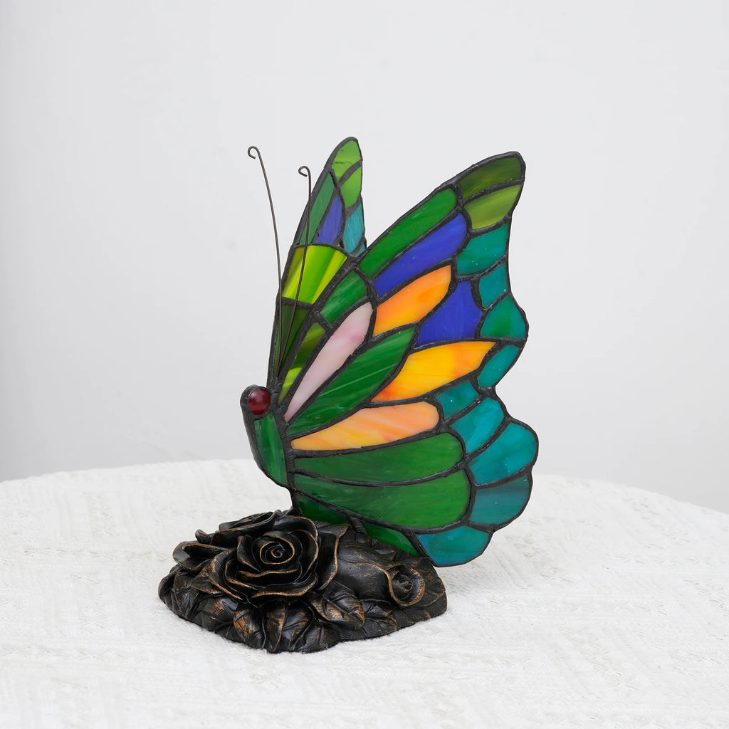 Garden Metamorphosis — Butterfly Stained Glass Table Lamp | Tiffany Style
