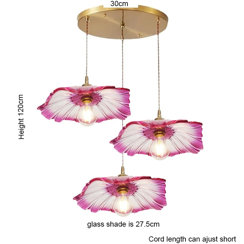 Petal Drop — Vintage Flower Glass Pendant Lamp