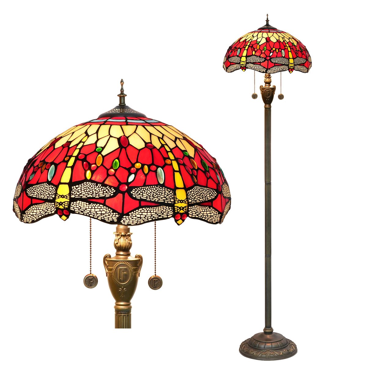 Amber Grove — Mosaic Stained Glass Floor Lamp | Tiffany Style