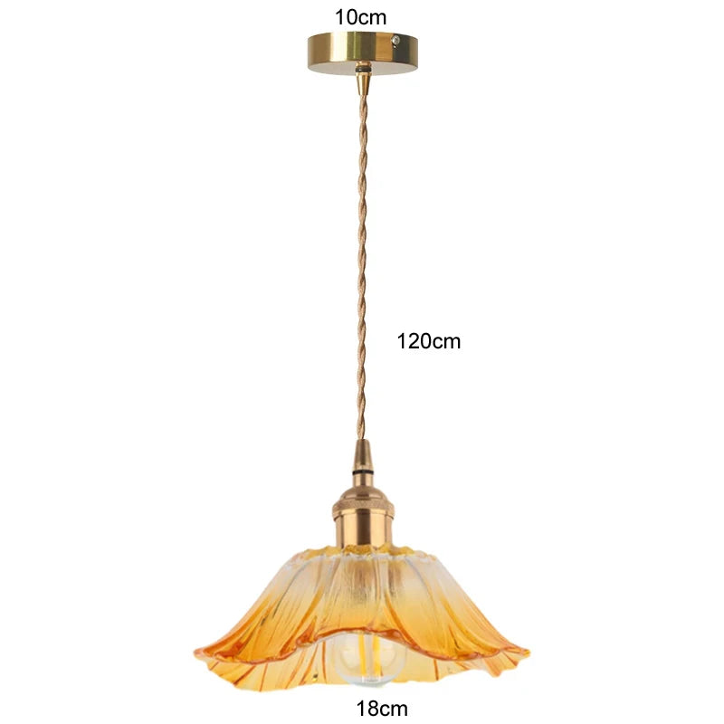 Petal Drop — Vintage Flower Glass Pendant Lamp