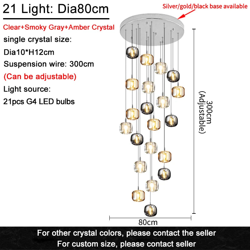 Constellation Drop — K9 Crystal Cluster Chandelier