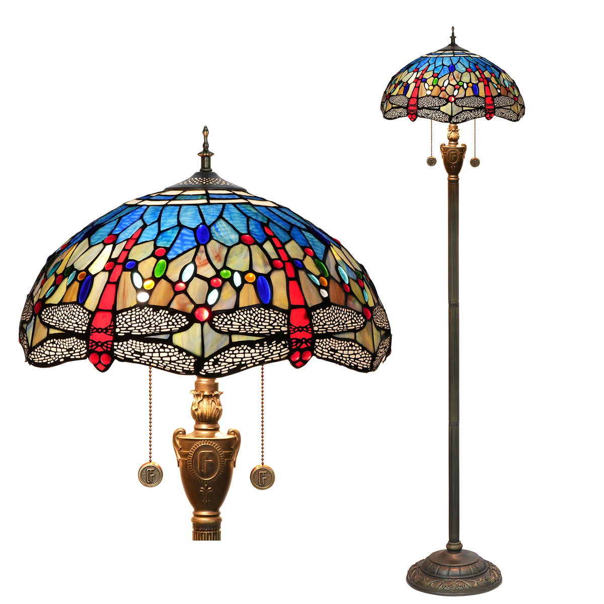 Amber Grove — Mosaic Stained Glass Floor Lamp | Tiffany Style