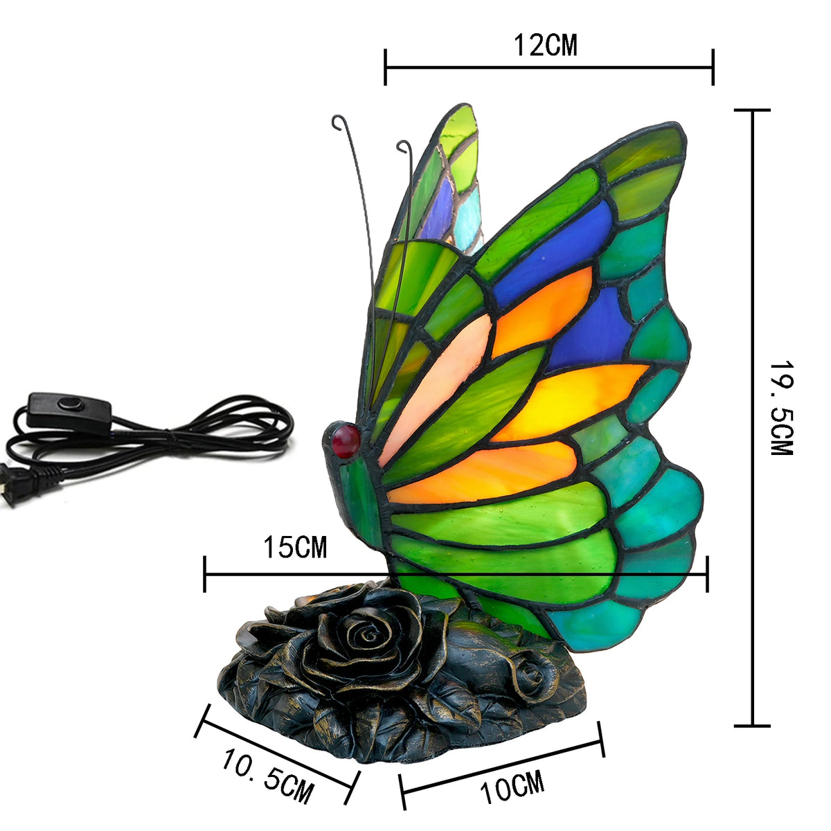Garden Metamorphosis — Butterfly Stained Glass Table Lamp | Tiffany Style