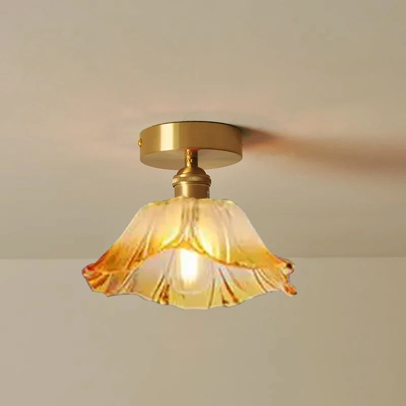 Petal Drop — Vintage Flower Glass Pendant Lamp