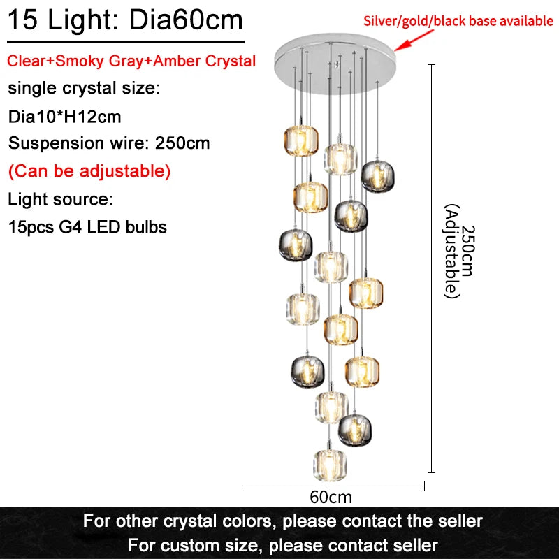 Constellation Drop — K9 Crystal Cluster Chandelier