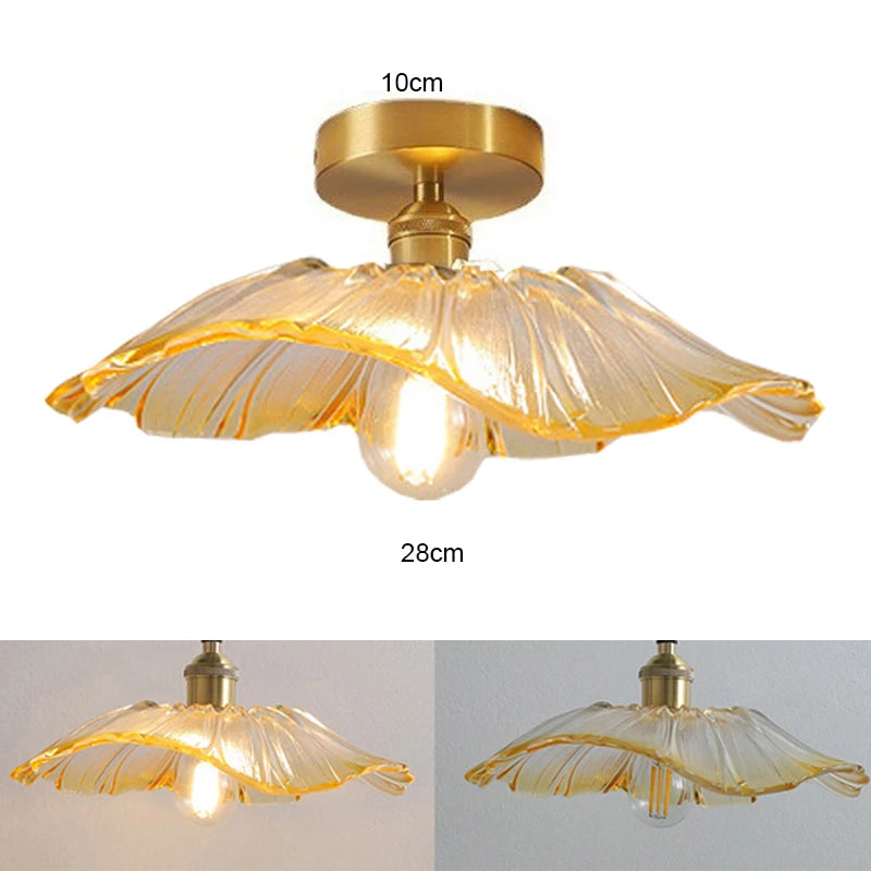 Petal Drop — Vintage Flower Glass Pendant Lamp
