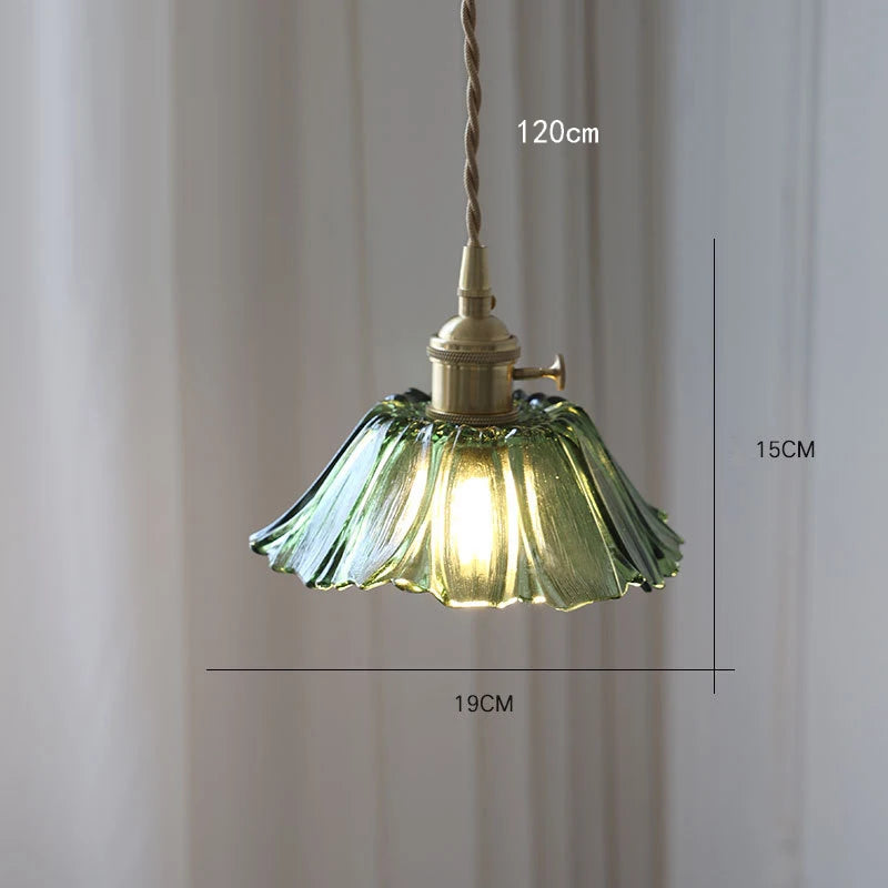 Petal Drop — Vintage Flower Glass Pendant Lamp