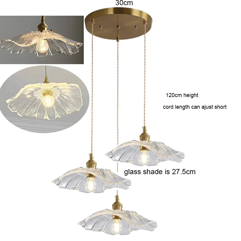 Petal Drop — Vintage Flower Glass Pendant Lamp