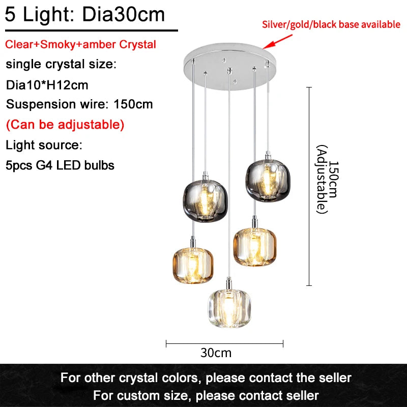 Constellation Drop — K9 Crystal Cluster Chandelier